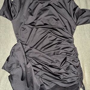 Elegant Black Ruched Dress